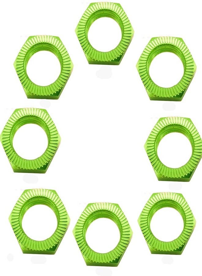 UURCSKY 8 pcs Aluminum RC Wheel Nuts 17mm Thread 1.0mm for ARRMA HSP AXIAL FS HIMOTO Redcat Upgraded Hop-Up Parts (Green) - Image 2